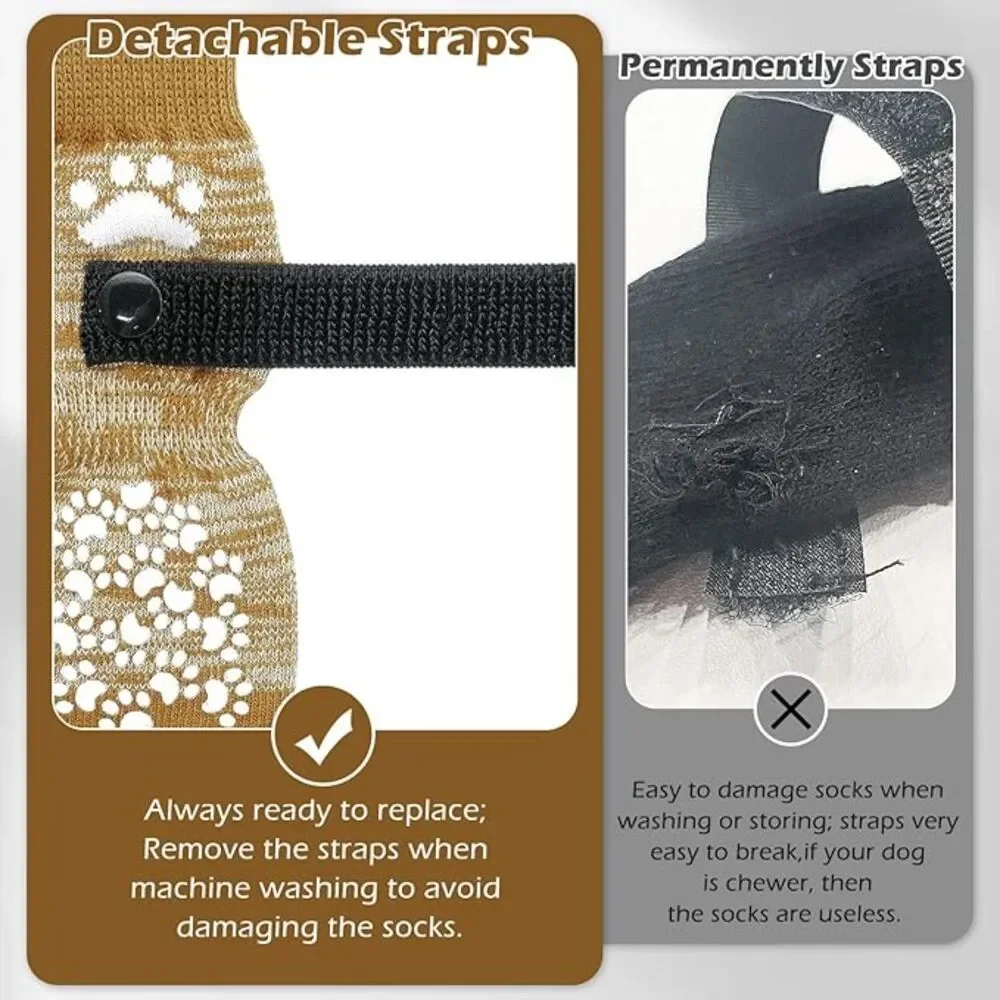 EXPAWLORER‎ Anti Slip Dog Socks to Prevent Licking Paws, Sz Small